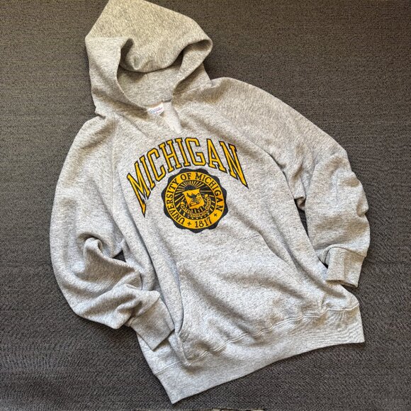 Michigan Wolverines University Hoodie XL Vintage Sweatshirt - Picture 5 of 17